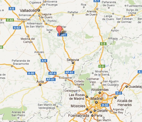 Mapa Madrid - Valladolid